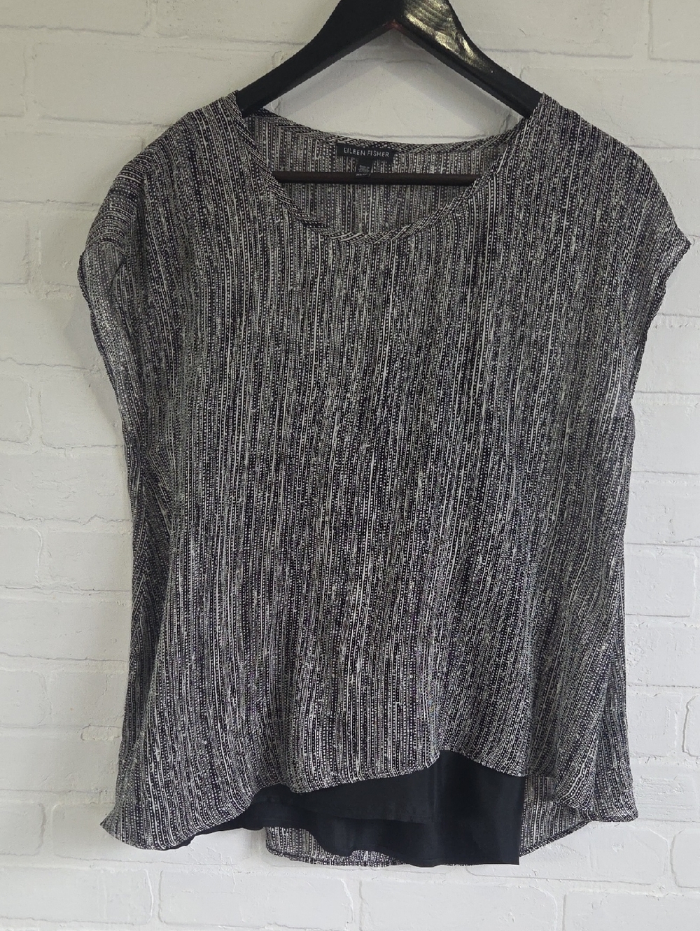 Eileen Fisher Silk Short Sleeve Layered Top
